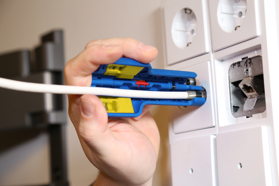 WEICON Coax-Stripper No.1 F Plus, blau/rot, gelbes Modul