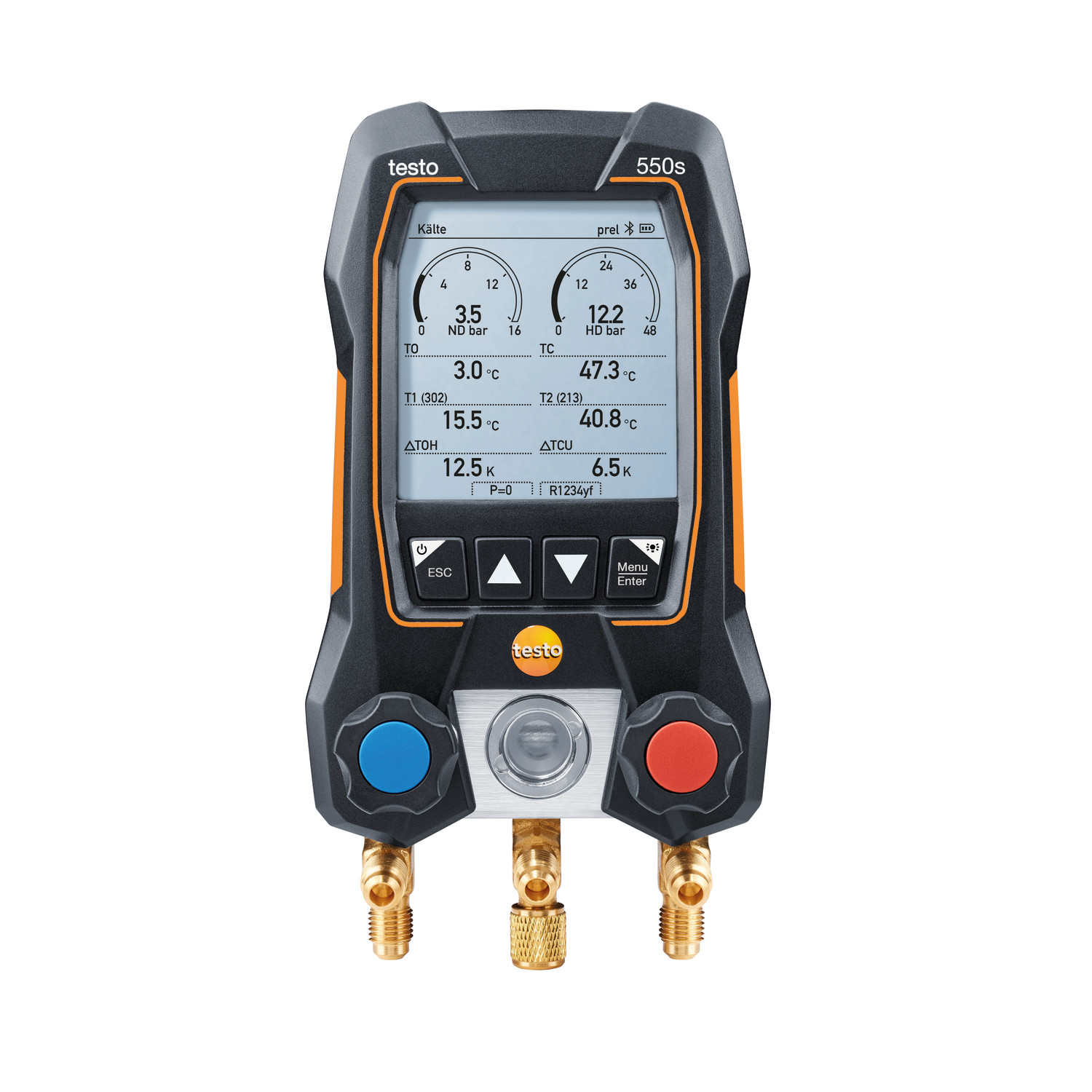 Smarte digitale Monteurhilfe testo 550s Basis Set mit kabelgebundenen Zangen-Temperaturfühlern