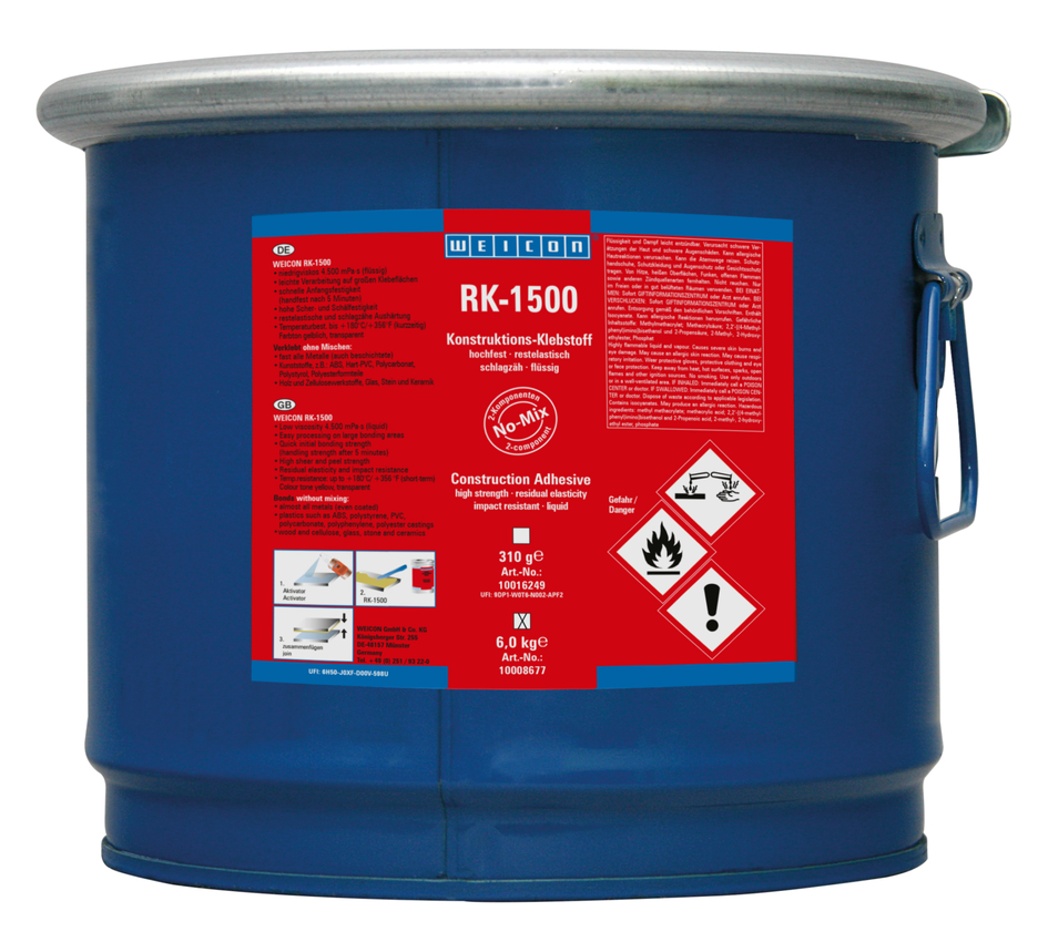WEICON RK-1500 - flüssig - 6 kg Klebstoff ohne Aktivator