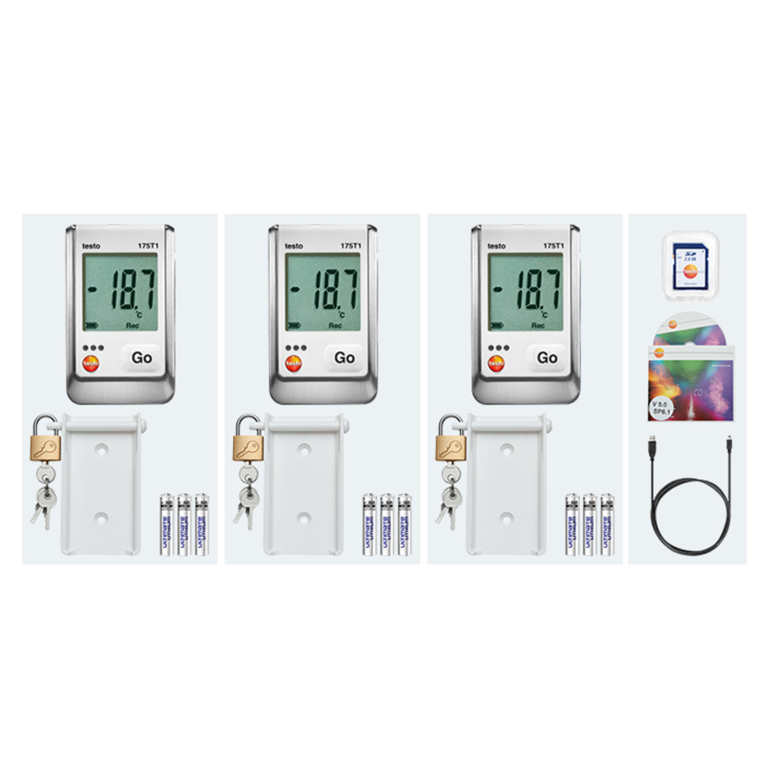 Datenlogger testo 175 T1 Set – Temperatur-Logger-Set