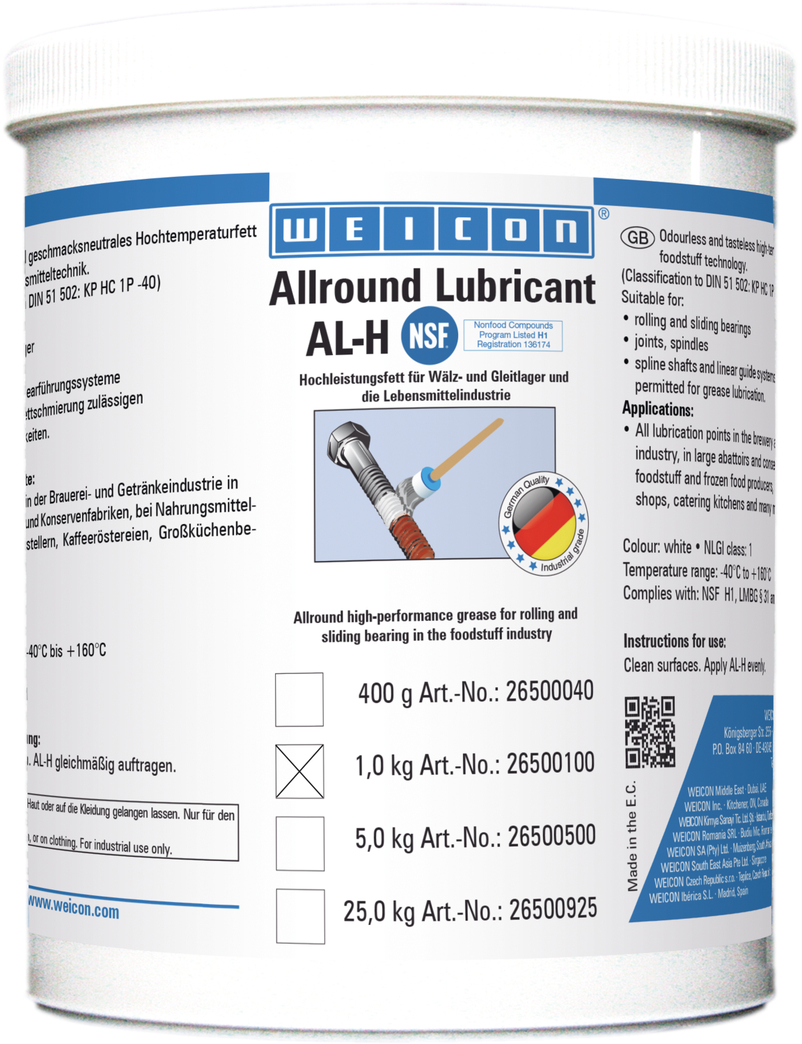 WEICON Allround-Lubricant 1 kg AL-H 1000, Lebensmittelfett