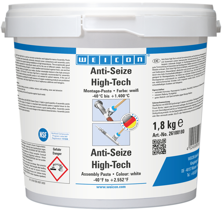 WEICON Anti-Seize ASW 1800 1,8 kg, High-Tech Montagepaste