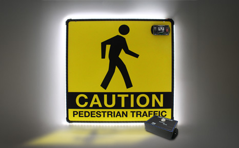 ERGOMAT Fußgängererkennung + LED-Schild 30 cm