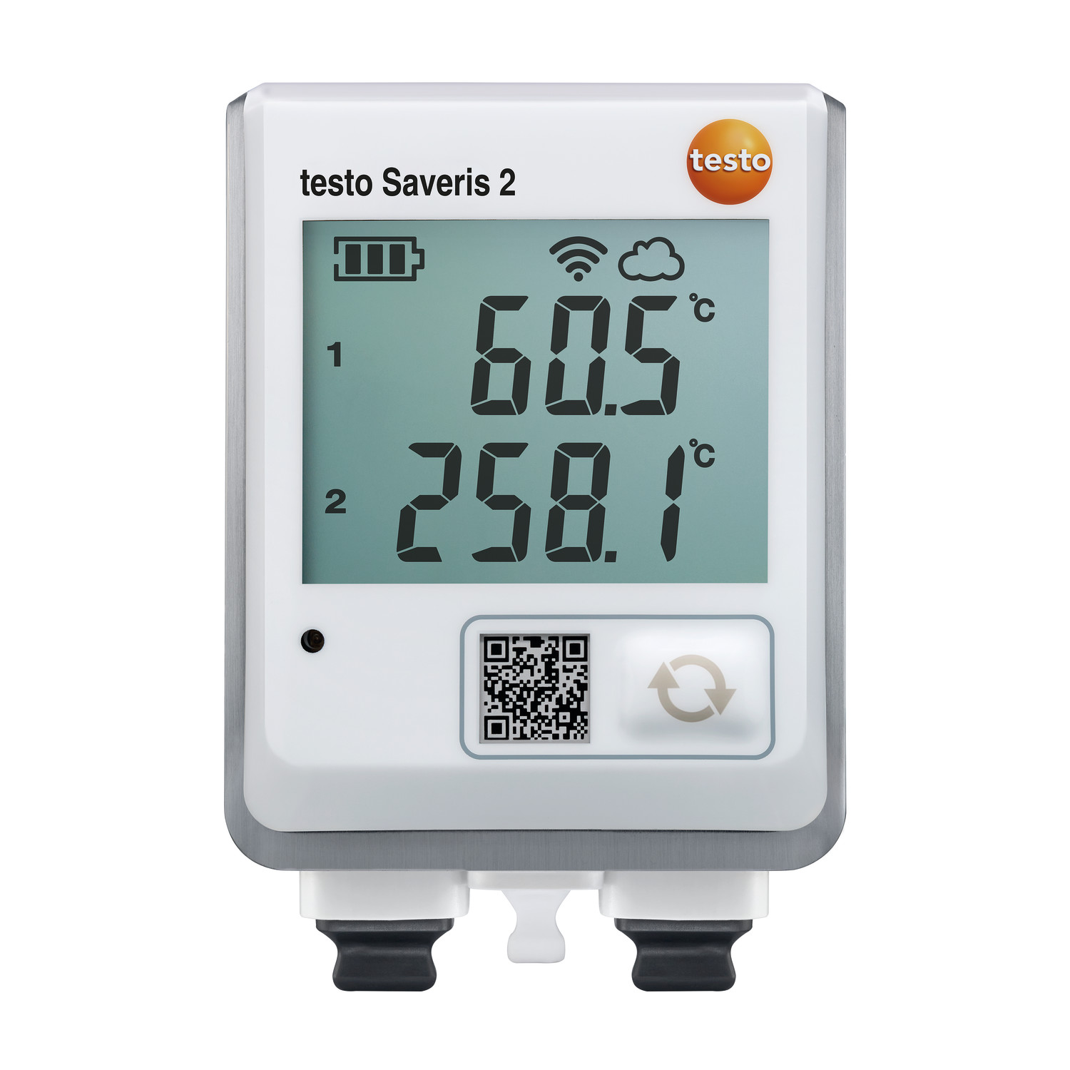 Funk-Datenlogger testo Saveris 2-T3 mit Display und 2 Anschlüssen für TE-Temperaturfühler
