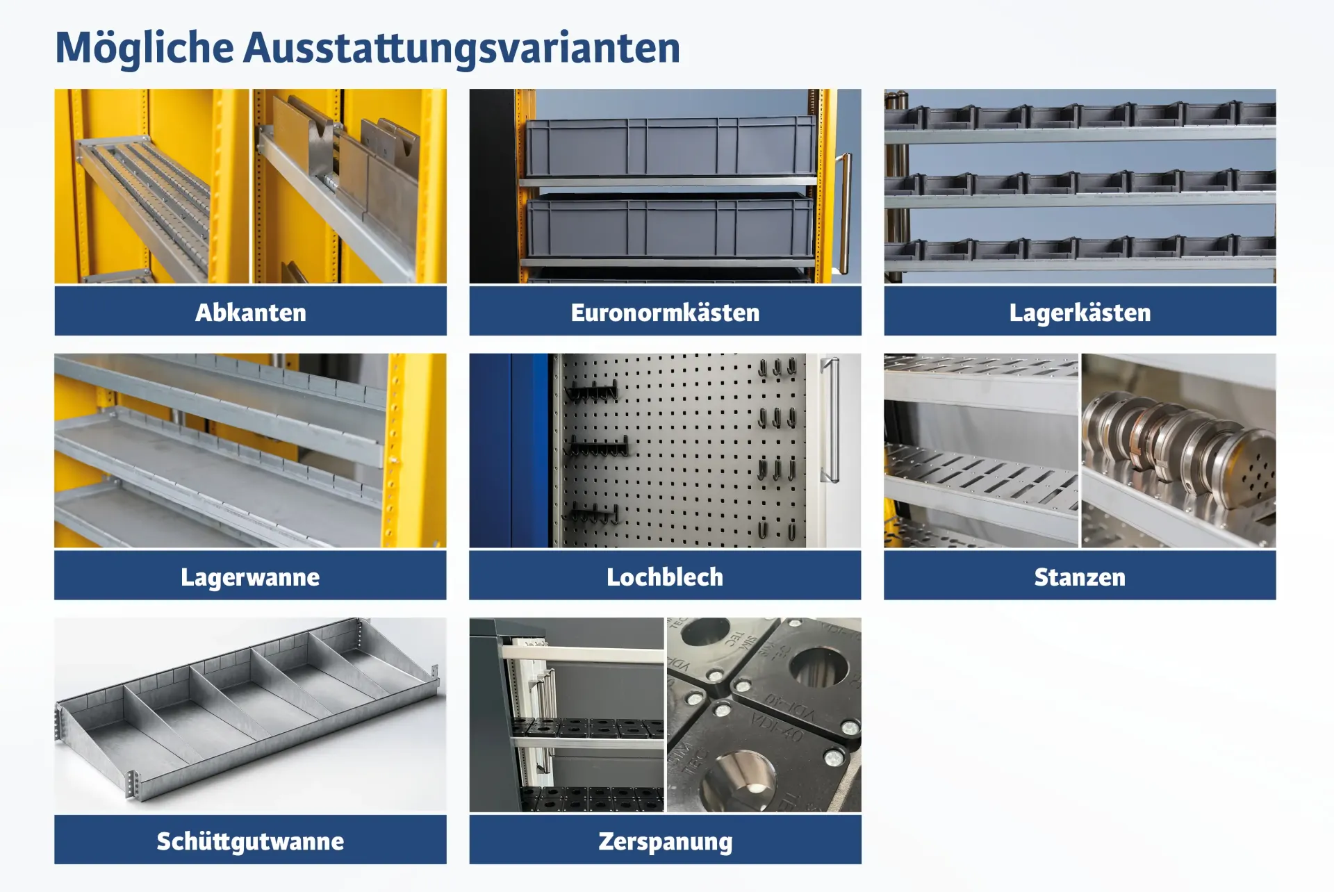 Werkstattschrank für Stanzwerkzeuge – Werkzeugschrank mit Vertikalauszügen, 900 kg je Auszug
