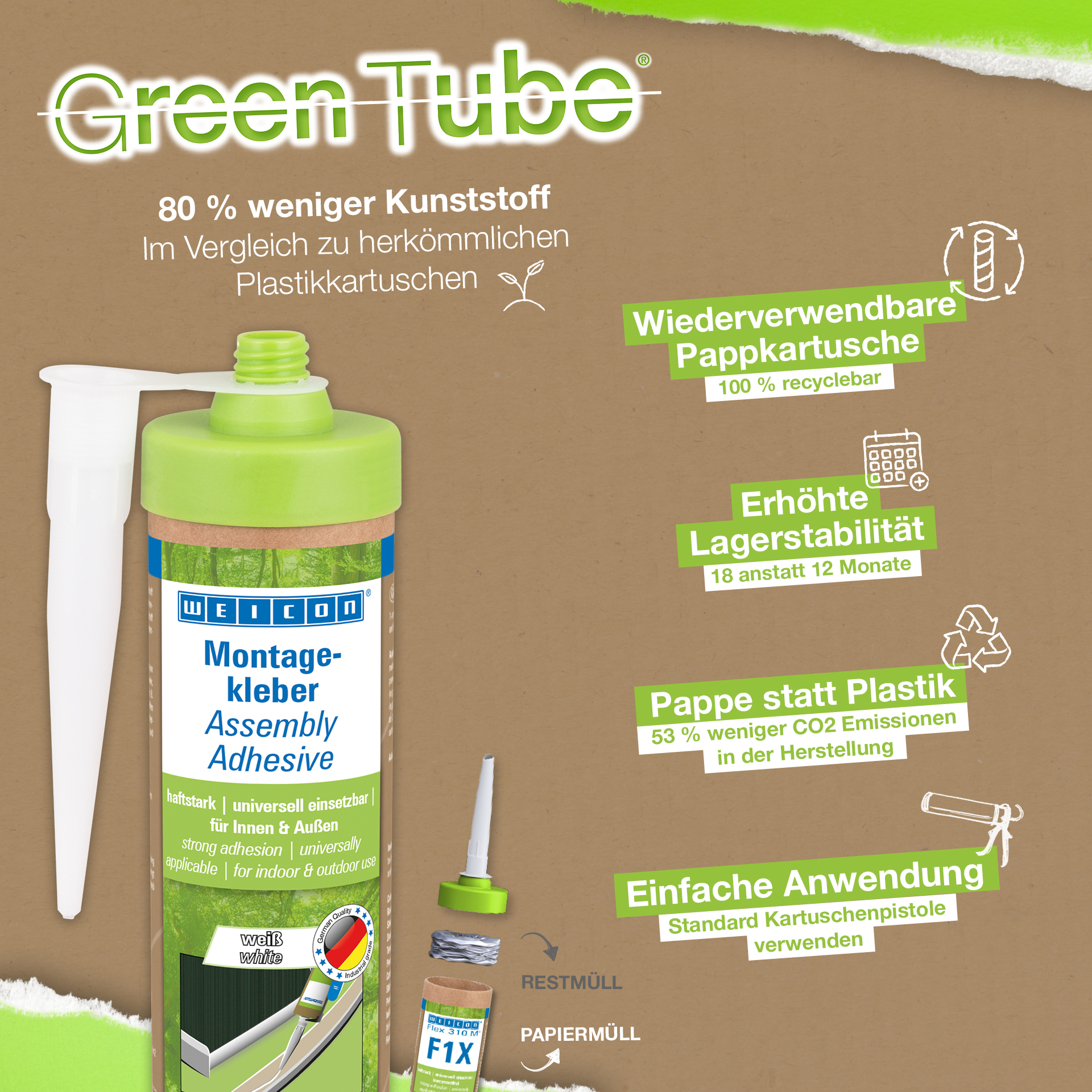 WEICON Green Tube Montagekleber 280 ml