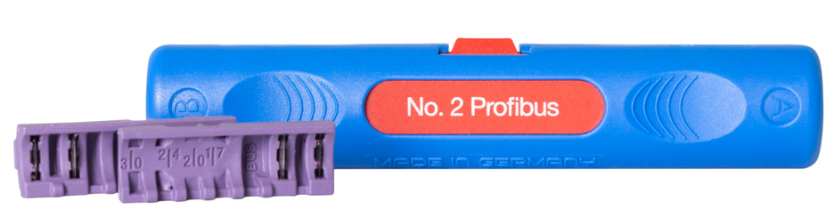 WEICON Profibus Stripper No.2 blau/rot, Einsatz Kassette lila, RAL 4005