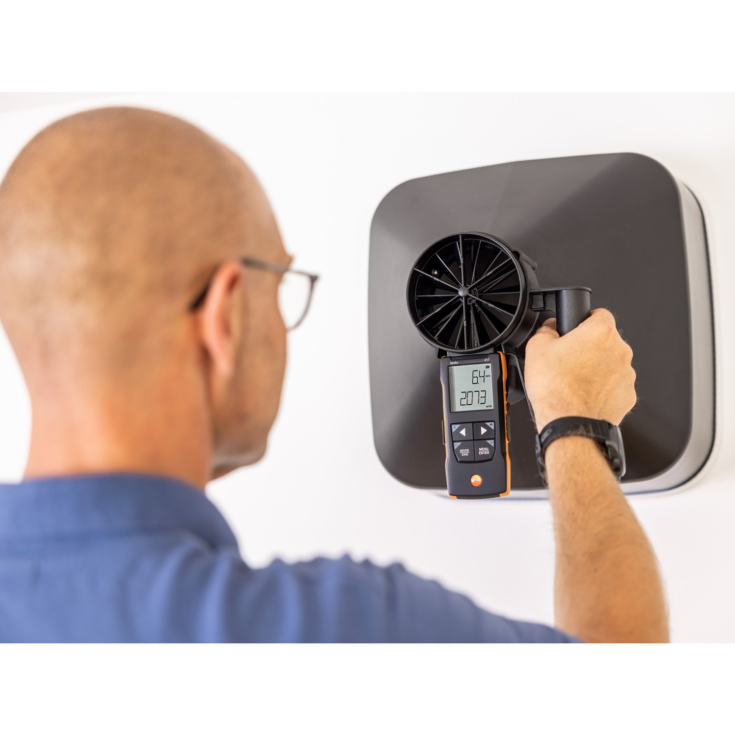 Digitales 100 mm-Flügelrad-Anemometer testo 417 mit App-Anbindung