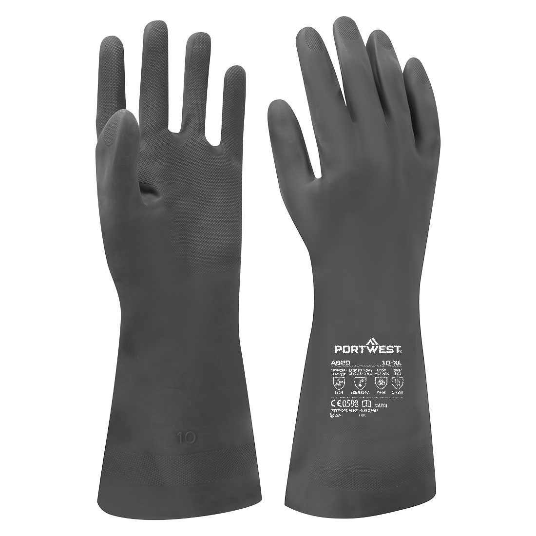 Neopren Chemikalienschutz Stulpenhandschuh – Chemikalienschutz EN ISO 374-1 Typ A | Portwest A820