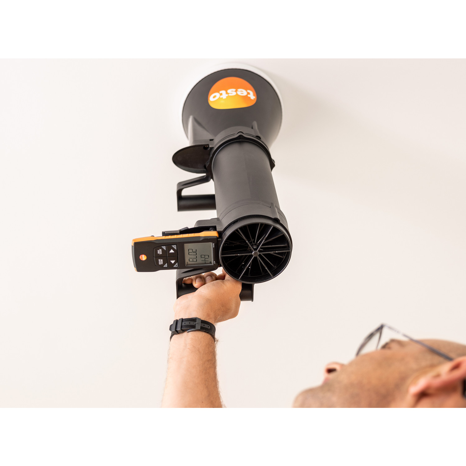 Flügelrad-Anemometer testo 417 Set 2 mit Messtrichtern und Gleichrichter