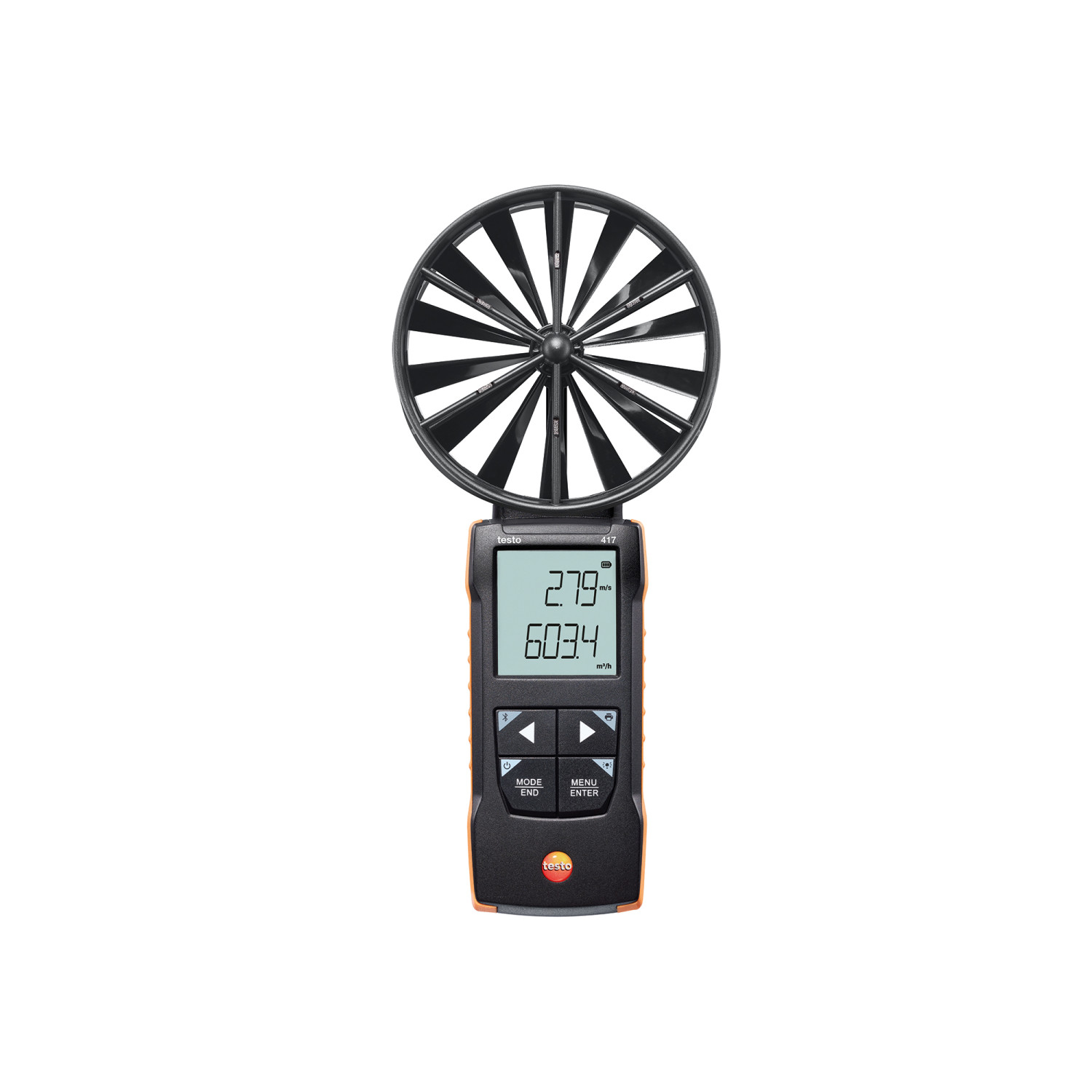 Digitales 100 mm-Flügelrad-Anemometer testo 417 mit App-Anbindung